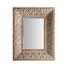 Espejo Barveire de estilo oriental fabricado en resina en color beige con acabado envejecido combinado con espejo.