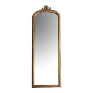 Espejo Fuveau de estilo colonial fabricado en madera tropical en color oro con acabado envejecido. Producto plegable.