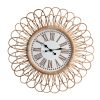 Reloj Ghiare de estilo contemporáneo fabricado en ratán en color marrón combinado con madera dm.