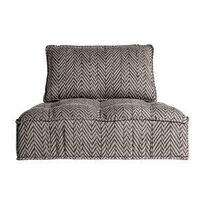 Sofá modular encs en color marrón estampado de estilo contemporáneo. Fabricado en poliéster combinado con terciopelo y lino. Producto desmontable desenfundable. Compatible con: 27368.