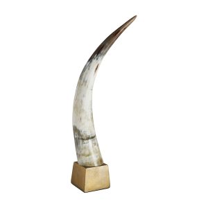 Figura decorativa Zonza de estilo nórdico fabricado en resina en color negro combinado con aluminio en color gris.