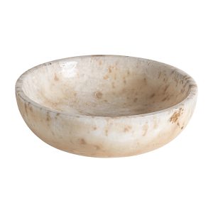 Centro de mesa Daily de estilo nórdico fabricado en onix en color marfil con acabado envejecido.