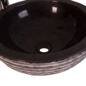 Lavabo Iris de estilo vintage fabricado en mármol en color gris.