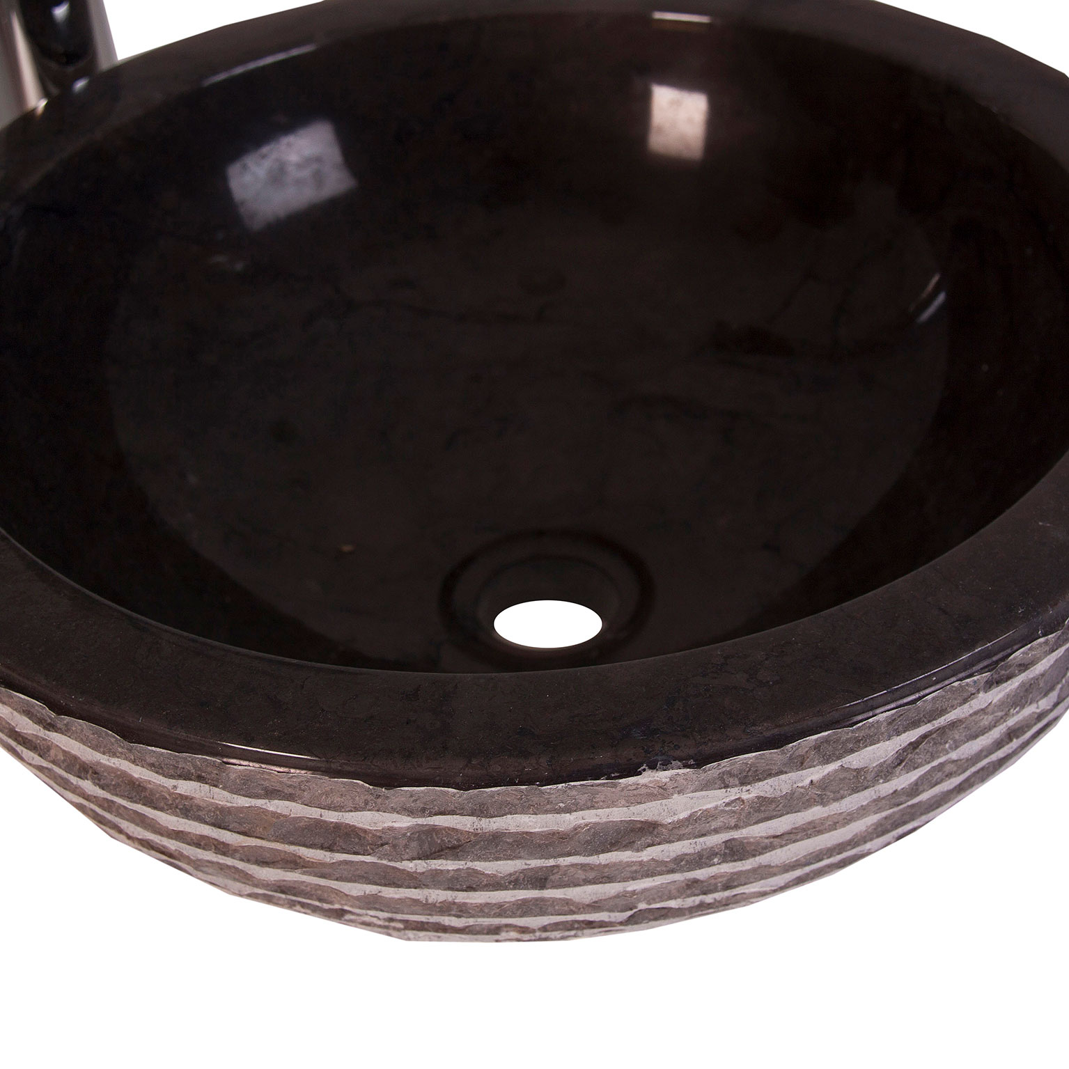 Lavabo Iris de estilo vintage fabricado en mármol en color gris.