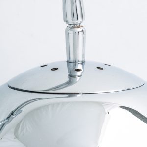 Lámpara de sobremesa de estilo art deco fabricado en hierro en color blanco combinado con mármol en color plata y vidrio. Producto desmontable.