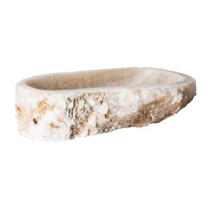 Lavabo Fiona de estilo colonial fabricado en onix en color crema.