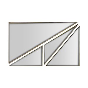 Espejo Kodie de estilo art deco fabricado en espejo en color dorado combinado con latón. Compatible con: 27612 27613 27614 27615.