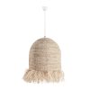 Lámpara de colgar de estilo contemporáneo fabricado en fibra natural en color marrón.
