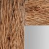 Espejo Crest de estilo contemporáneo fabricado en madera durian en color marrón con acabado tallado combinado con espejo.
