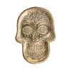Vacia bolsillos Calavera de estilo art deco fabricado en bronce en color oro con acabado viejo.