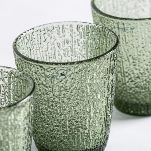 Vaso j 3 Moss de estilo kitsh fabricado en cristal en color verde con acabado rugoso.