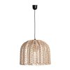 Lámpara de colgar Plissé rattan de estilo nórdico fabricado en ratán en color marrón combinado con acero.