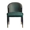 Silla Kelheim de estilo art deco fabricado en madera de caucho en color verde combinado con espuma y terciopelo.
