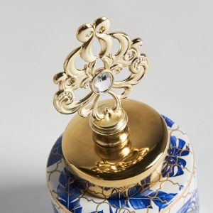 Tibor Bear de estilo art deco fabricado en cerámica en color tonos de azul.