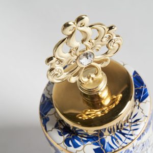 Tibor Bear de estilo art deco fabricado en cerámica en color tonos de azul.