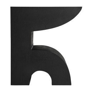 Mesa auxiliar Blaghe de estilo contemporáneo fabricado en cemento en color negra combinado con madera dm.