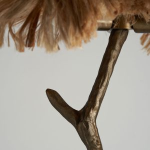 Lámpara de pie Kellie de estilo contemporáneo fabricado en aluminio en color tonos en marrón combinado con cáñamo. Producto desmontable.