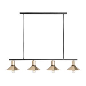 Lámpara de colgar en color oro de estilo art deco. Fabricado en hierro.