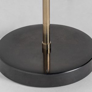 Lámpara de sobremesa Julie de estilo art deco fabricado en hierro en color oro combinado con mármol en color negro. Producto desmontable.