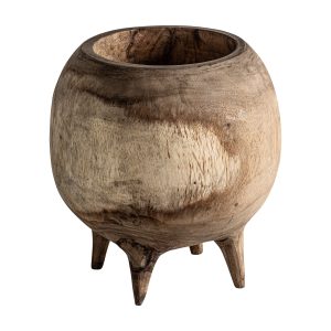 Centro de mesa rimini de estilo étnico fabricado en madera suar en color marrón.