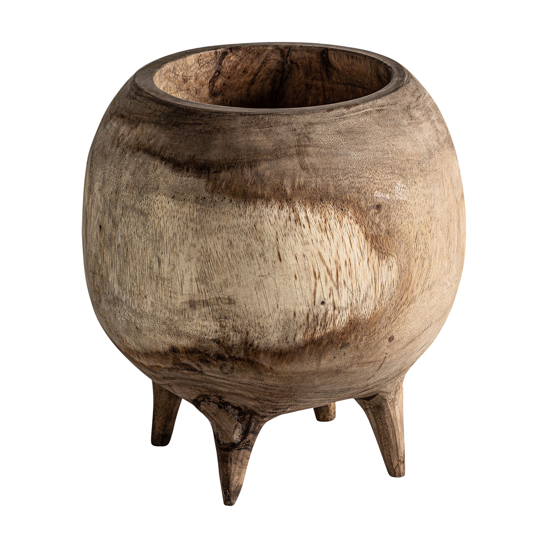 Centro de mesa rimini de estilo étnico fabricado en madera suar en color marrón.