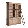 Librería Mandern de estilo colonial fabricado en madera de mango en color marrón con acabado envejecido combinado con hierro en color cobre y madera dm. Producto desmontable.