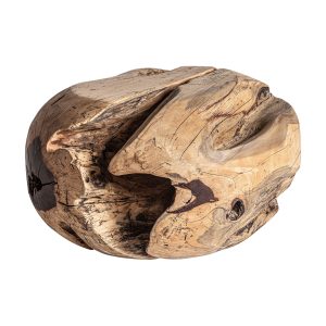 Mesa de centro dharm de estilo étnico fabricado en madera de tamarindo en color marrón.