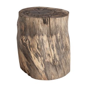 Reposapiés Dharm de estilo étnico fabricado en madera de tamarindo en color marrón.