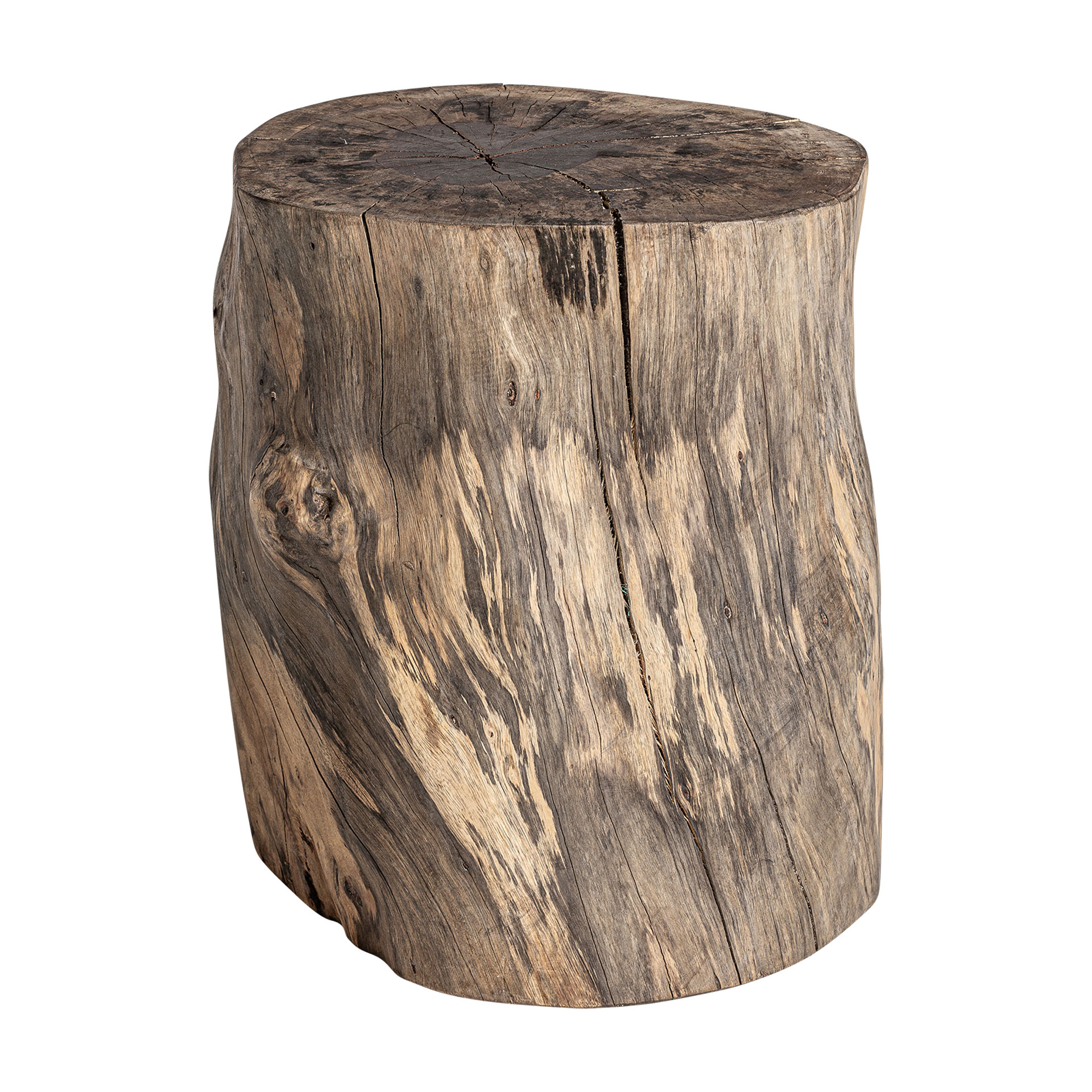 Reposapiés Dharm de estilo étnico fabricado en madera de tamarindo en color marrón.