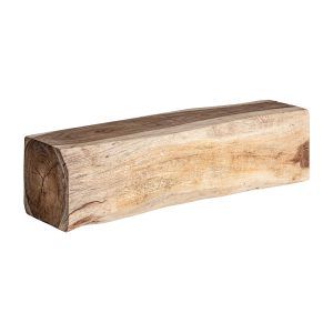 Mesa de centro dharm de estilo étnico fabricado en madera suar en color marrón.