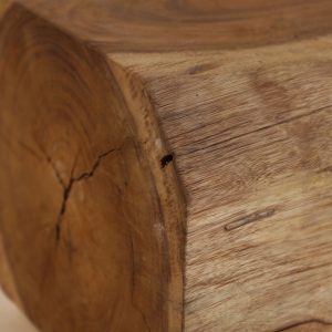 Mesa de centro dharm de estilo étnico fabricado en madera suar en color marrón.