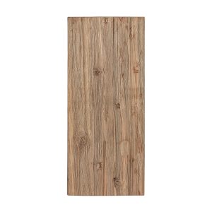 Peana Lux de estilo colonial fabricado en madera de teka reciclada en color marrón.