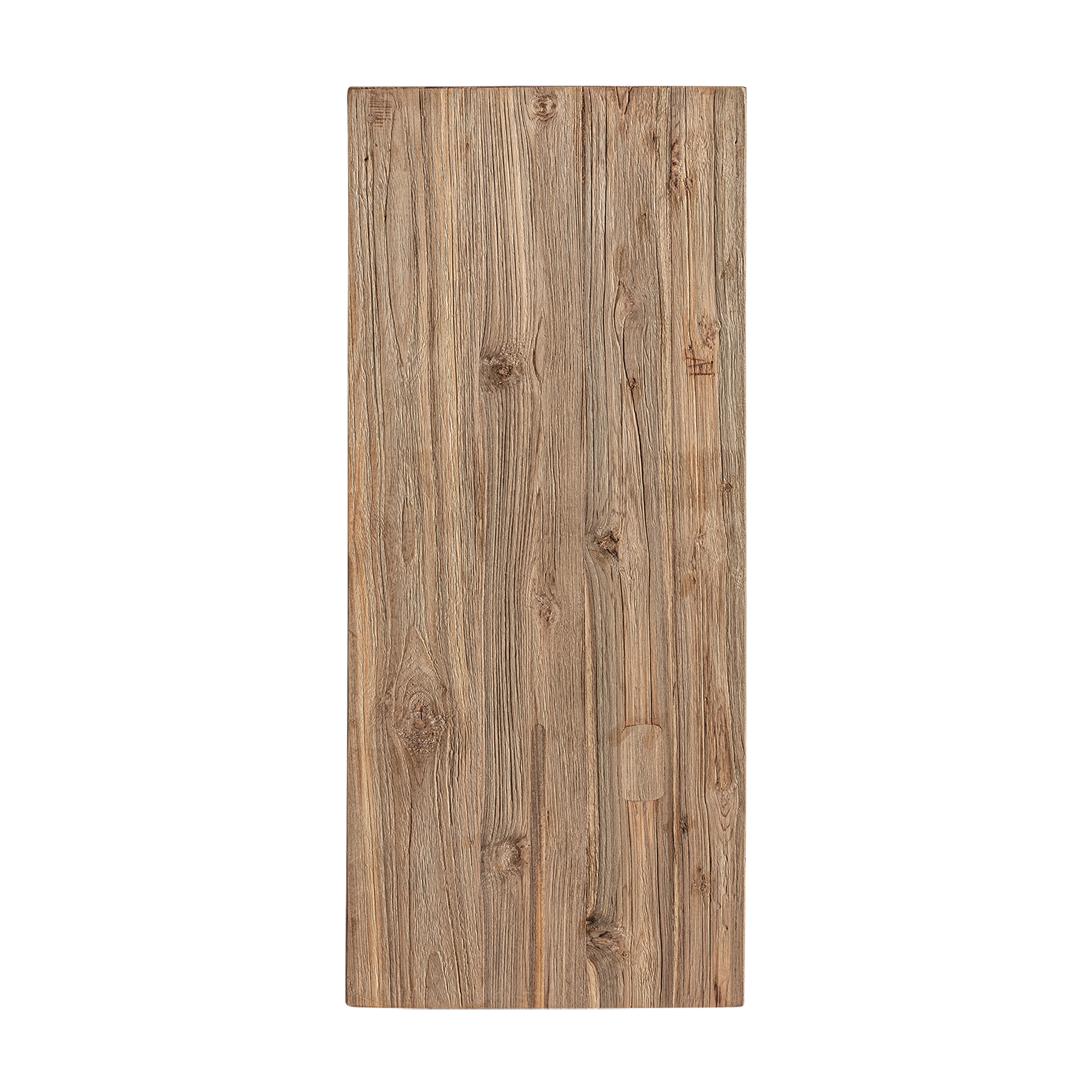 Peana Lux de estilo colonial fabricado en madera de teka reciclada en color marrón.