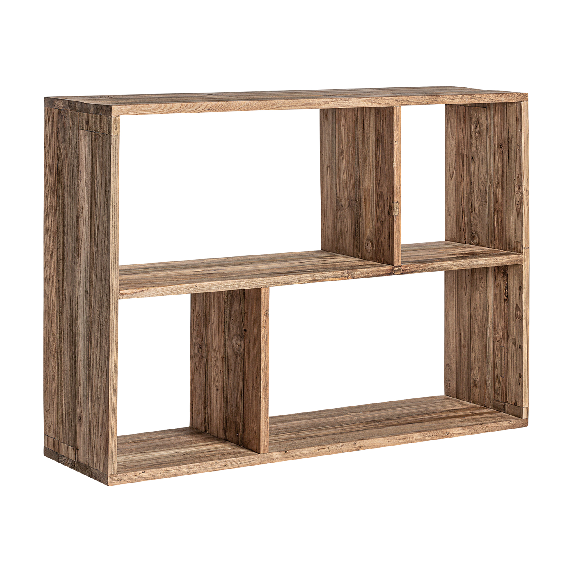 Estanteria lux de estilo colonial fabricado en madera de teka reciclada en color marrón.