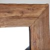 Espejo Lux de estilo étnico fabricado en madera de teka en color marrón con acabado envejecido.