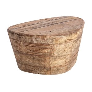 Mesa de centro lestans de estilo contemporáneo fabricado en madera de teka en color marrón.