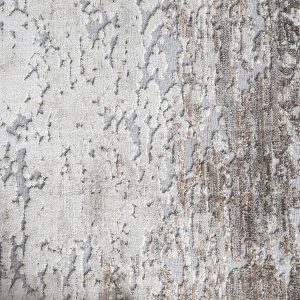 Alfombra Dunixe de estilo colonial fabricado en viscosa en color gris combinado con poliéster.