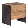 Mesita de noche killeany de estilo contemporáneo fabricado en madera de mango en color marrón combinado con hierro.