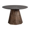 Mesa comedor walding de estilo nórdico fabricado en mármol en color negro combinado con madera recuperada en color marrón. Producto desmontable.