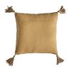 Cojín cuadrada elgin de estilo vintage fabricado en yute en color marrón. Producto desenfundable.