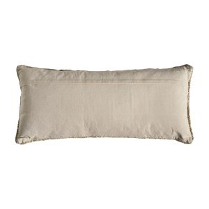 Cojín rectangular elgin de estilo vintage fabricado en yute en color marrón con acabado killim. Producto desenfundable.