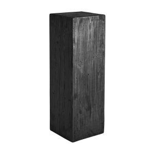 Peana Vievy de estilo art deco fabricado en madera de pino reciclado en color negro.
