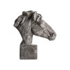 Busto horse de estilo contemporáneo fabricado en resina en color gris.