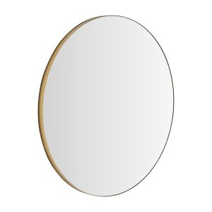 Espejo aimar de estilo art deco fabricado en espejo combinado con hierro en color oro y madera dm.