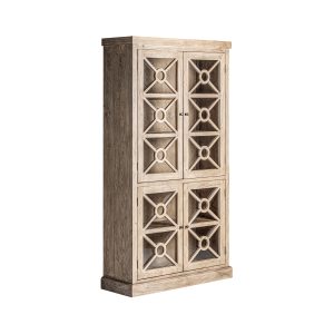 Vitrina gubin de estilo colonial fabricado en madera de olmo en color marrón.