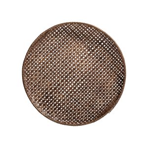 Plato decorativo j 2 de estilo boho fabricado en bambú en color marrón.