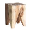 Mesa auxiliar rimini en color marrón de estilo étnico. Fabricado en madera suar.