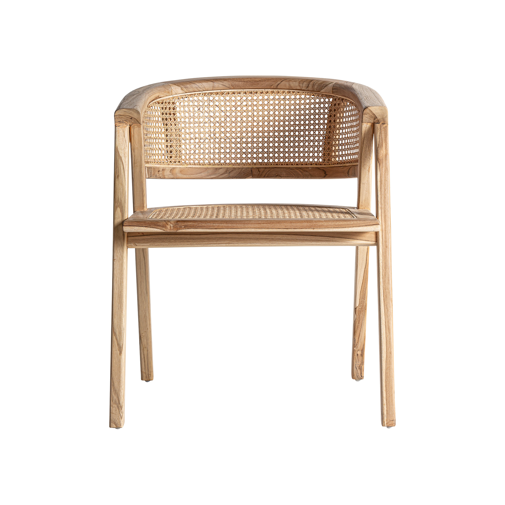Silla eane de estilo contemporáneo fabricado en madera de teka en color marrón combinado con raíz teka.