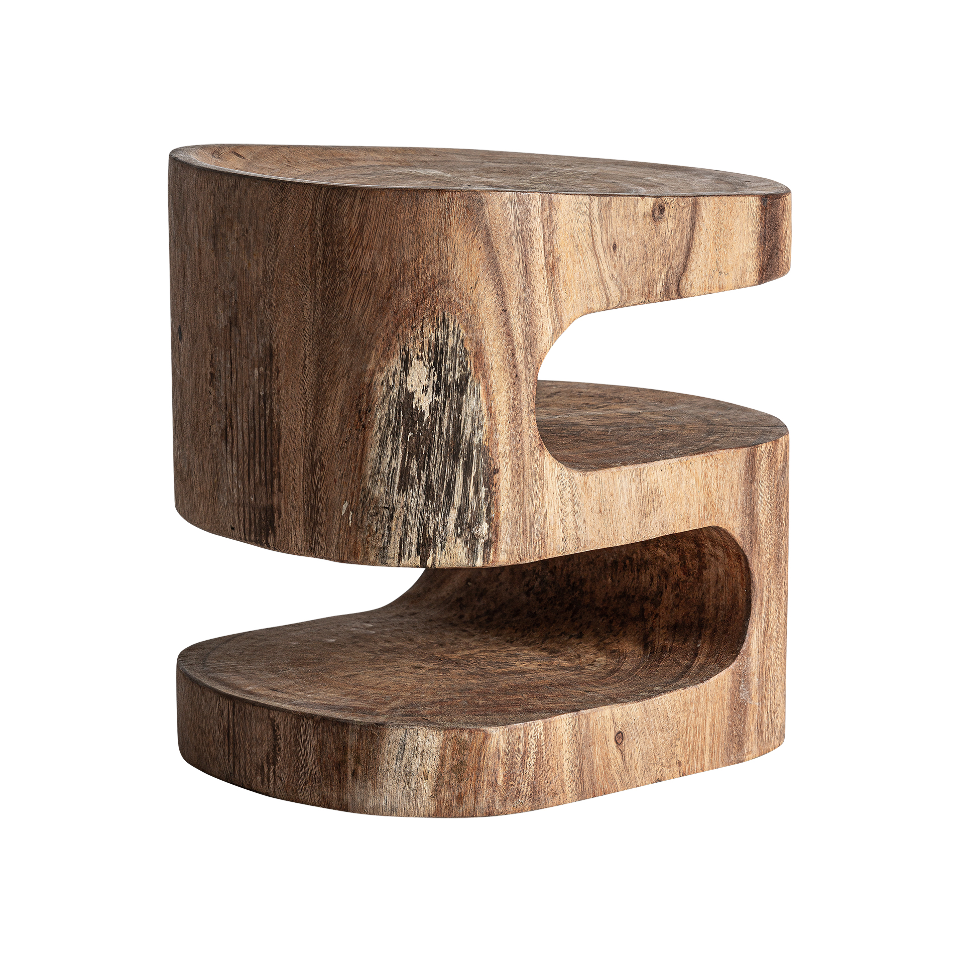 Mesa auxiliar kilkis de estilo étnico fabricado en madera suar en color marrón.