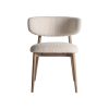 Silla Erlec de estilo contemporáneo fabricado en madera de fresno en color marrón combinado con poliéster en color beige y espuma.